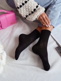 Dámské Ponožky Ažurové Černé