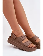 Dámské pěnové sandály na platformě Big Star TT274A035 hnědé