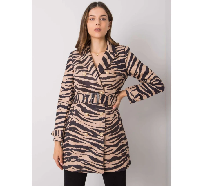 Dámsky kabát EM PL 22215 55 čierny a béžový