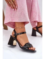 Dámske lakované sandále na kolene - čierne Mevonelle Dámske lakované sandále na kolene - čierne Mevonelle