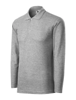 Pánska polokošeľa Pique Polo LS tmavo šedá