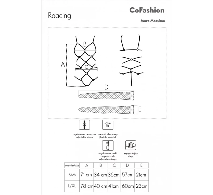 Horúci set Raacing čierny - LivCo Corsetti