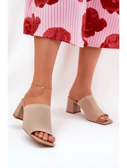 Papuče FY35-1 beige - Krok vo veľkom štýle Papuče FY35-1 beige - Krok vo veľkom štýle