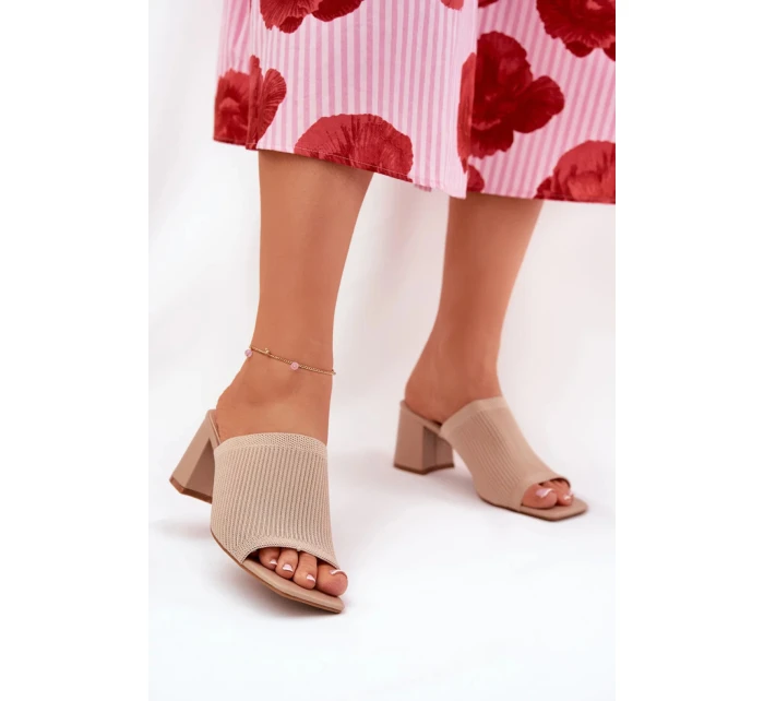Papuče FY35-1 beige - Krok vo veľkom štýle Papuče FY35-1 beige - Krok vo veľkom štýle