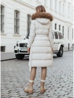 Dámska prešívaná zimná bunda s kožušinou STYLEBELLA white FashionStreet TY4610