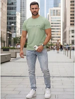 Pánske tričko so zelenou bavlnou FashionStreet NX5123R