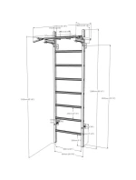 DREVENO-KOVOVÝ GYMNASTICKÝ REBRÍK S HRAZDOU LAVIČKA 221W