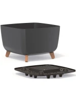 GRACIA SQUARE 29x29CM ANTHRACITE DIETARY POT