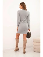 Dámské šaty s z měkké alpaky šedá model 21314696 - K-Fashion