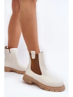 Botki Sztyblety Damskie Na Zamek Białe Ramhel