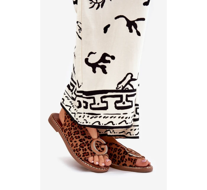 Ploché Sandály S Dekorací Hnědé model 21685686 - Boto