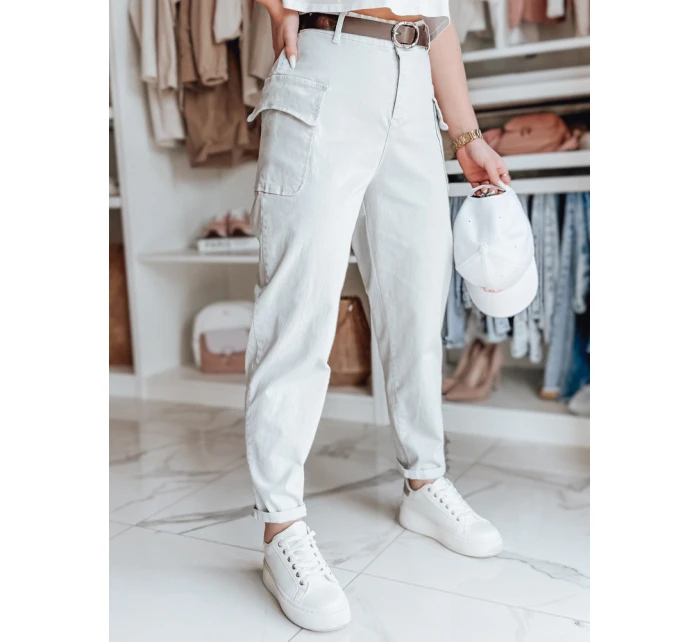 Dámské kalhoty světle šedé Dstreet model 21986181 - FashionStreet