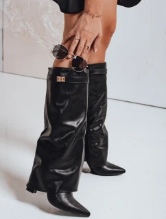 Dámske čižmy so širokým zvrškom čierne FashionStreet ZY1119