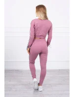 Sada s ozdobnými stuhami tmavo ružová