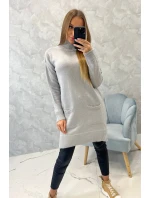 Svetr se stojáčkem světle šedý