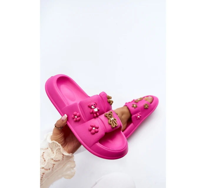Dámské pěnové pantofle s ozdobami fuchsie model 21648929 - Boto Dámské pěnové pantofle s ozdobami fuchsie model 21648929 - Boto
