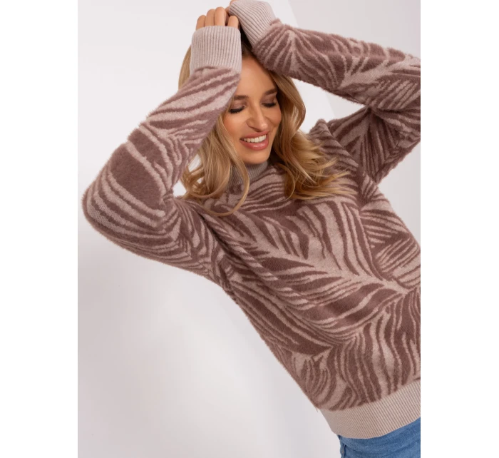 Sweter AT SW model 18900712 brązowy - FPrice Sweter AT SW model 18900712 brązowy - FPrice