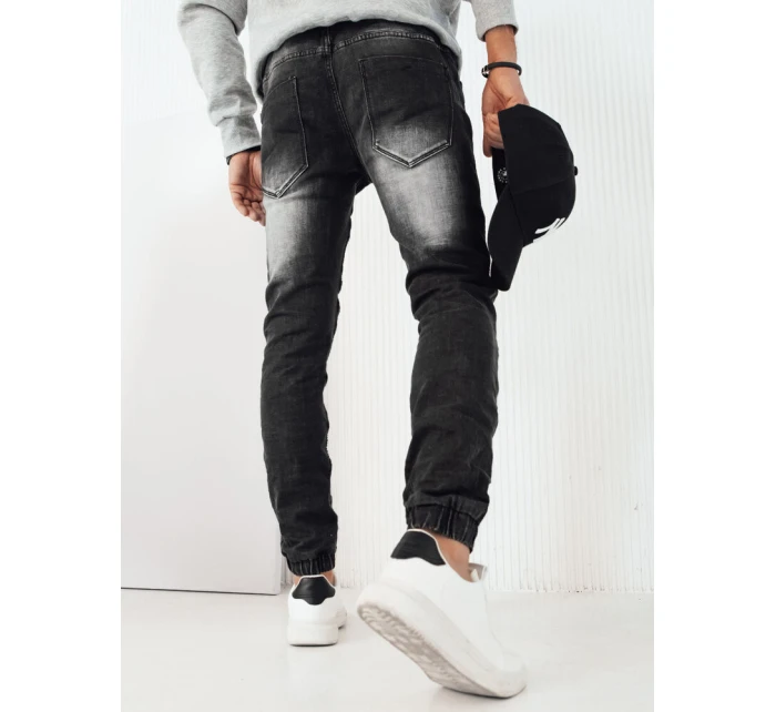 Pánske džínsové nohavice jogger čierne FashionStreet UX4222 Pánske džínsové nohavice jogger čierne FashionStreet UX4222