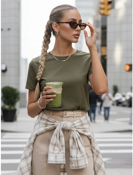 MAYLA II dámské tričko olivové Dstreet model 21978682 - FashionStreet