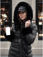 Dámská prošívaná dlouhá bunda černá Dstreet model 21982637 - FashionStreet Dámská prošívaná dlouhá bunda černá Dstreet model 21982637 - FashionStreet