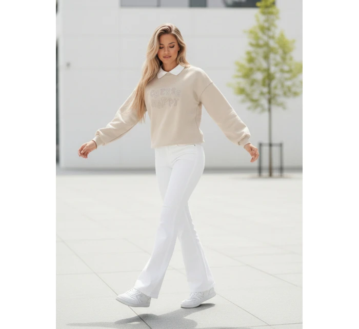 Dámská mikina s potiskem oversize cappuccino Dstreet model 21989123 - FashionStreet