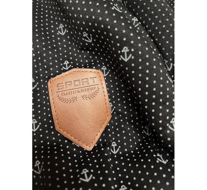 Černá dámská rozepínací mikina se stahovacími lemy model 21310436 - 6&8 Fashion