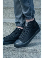 Męskie Klasyczne Wysokie Trampki BIG STAR FF174550 Czarne