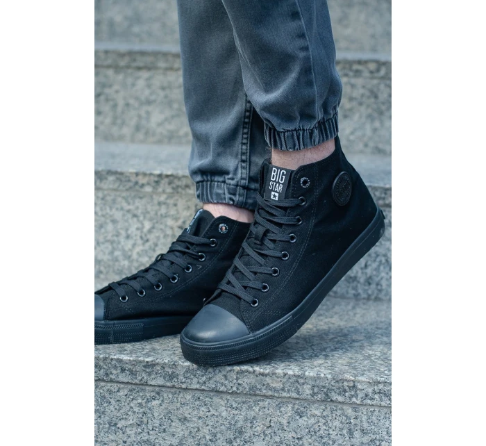 Męskie Klasyczne Wysokie Trampki BIG STAR FF174550 Czarne