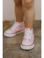 Dziecięce Wysokie Trampki Różowe Mona Dziecięce Wysokie Trampki Różowe Mona