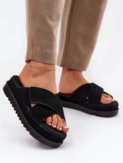 Dámské sandály na platformě s pásky černé model 21696086 - Boto