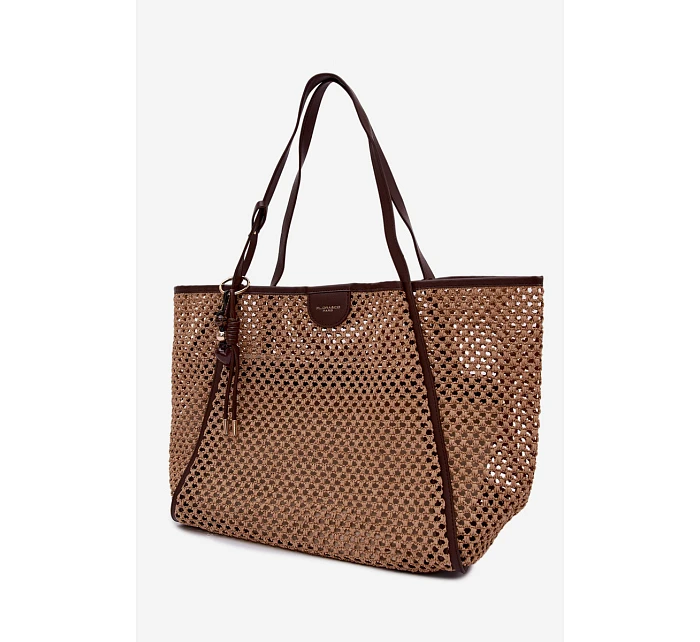 Pletená taška typu s přívěskem Velká hnědá model 22111696 - Flora&Co