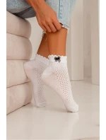 Dámske ažurové ponožky s mašľou 1115