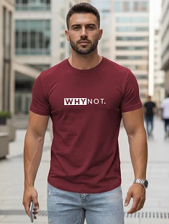 Pánske klasické streetwearové tričko s bordovou potlačou FashionStreet NX5122R