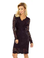 Černé krajkové šaty s dlouhými rukávy a výstřihem model 5406033 - numoco Černé krajkové šaty s dlouhými rukávy a výstřihem model 5406033 - numoco