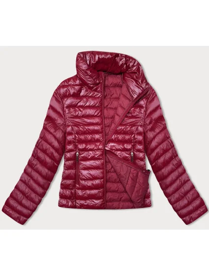 Dámska prešívaná bunda so stojačikom tmavočervená (16M9108-06) Dámska prešívaná bunda so stojačikom tmavočervená (16M9108-06)