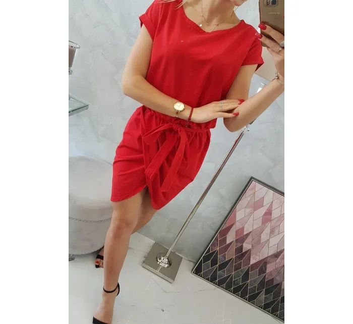 Šaty s obálkou dole červené Šaty s obálkou dole červené