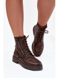 Dámské Workery Zateplené Čokoládové Ivonelle