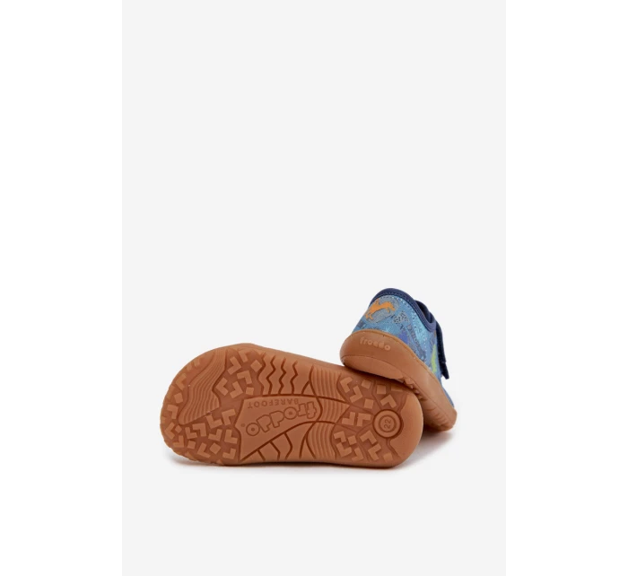 Dětské domácí pantofle Barefoot  Canvas Modré model 22007257 - Froddo