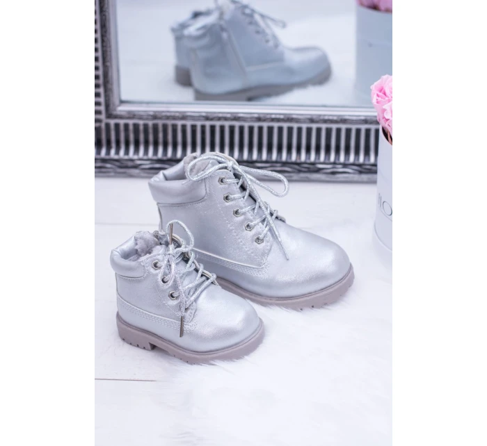 stříbrné teplé Dětské boty model 21506671 - Boto