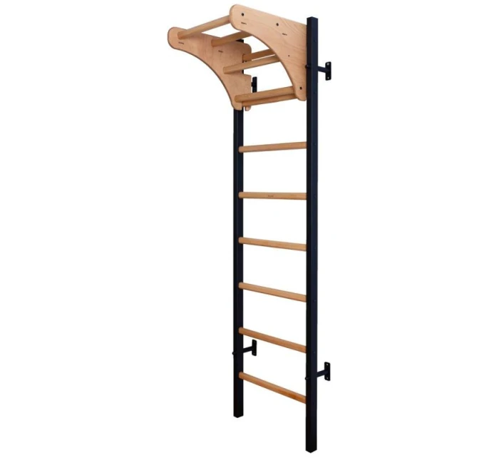 DREVENO-KOVOVÝ GYMNASTICKÝ REBRÍK NA 4 ÚCHOPY S DREVENOU TYČOU BENCHK 211B