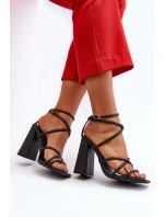 Modne Sandały Na Obcasie Czarne Josette