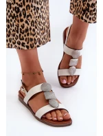 Dámské Ploché Sandály S Ozdobami model 21661469 Bílé - SERGIO LEONE