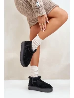 Dámské semišové sněhule na platformě černé model 21670434 - Boto