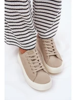 Materiałowe Trampki Damskie Na Platformie Big Star RR274465 Beżowe Materiałowe Trampki Damskie Na Platformie Big Star RR274465 Beżowe