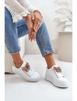 Dámske tenisky na platforme s motýľom bielo-zlaté Naritevia Dámske tenisky na platforme s motýľom bielo-zlaté Naritevia