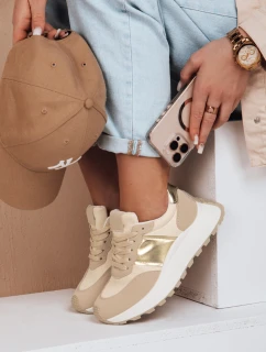 Dámske tenisky s plochou podrážkou NEWSTREET beige FashionStreet ZY0613
