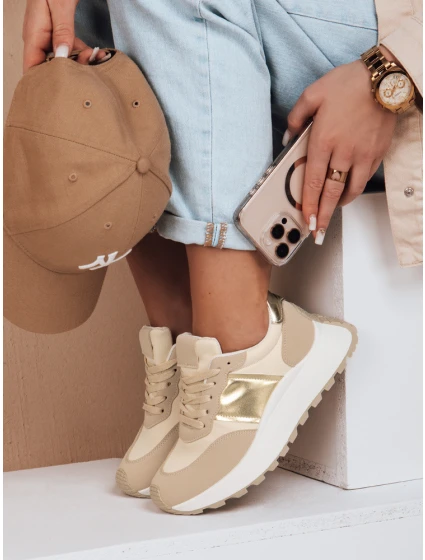 Dámské tenisky s podrážkou beige Dstreet model 21983228 - FashionStreet Dámské tenisky s podrážkou beige Dstreet model 21983228 - FashionStreet