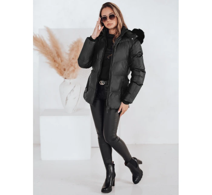 Dámská zimní prošívaná bunda s kapucí černá Dstreet model 21990766 - FashionStreet