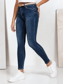 Dámske skinny džínsy s vysokým pásom modré Dstreet UY2793