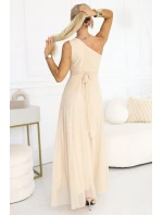 Dlouhé třpytivé večerní šaty na jedno rameno model 21943569 - numoco basic